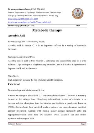 Metabolic Therapy Ascorbic Acid