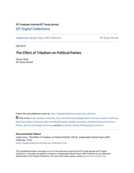 The Effect of Tribalism on Political Parties