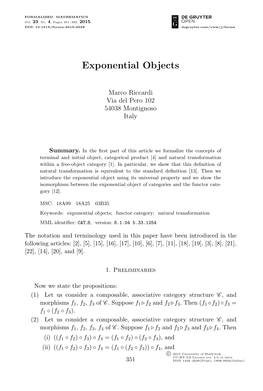 Exponential Objects