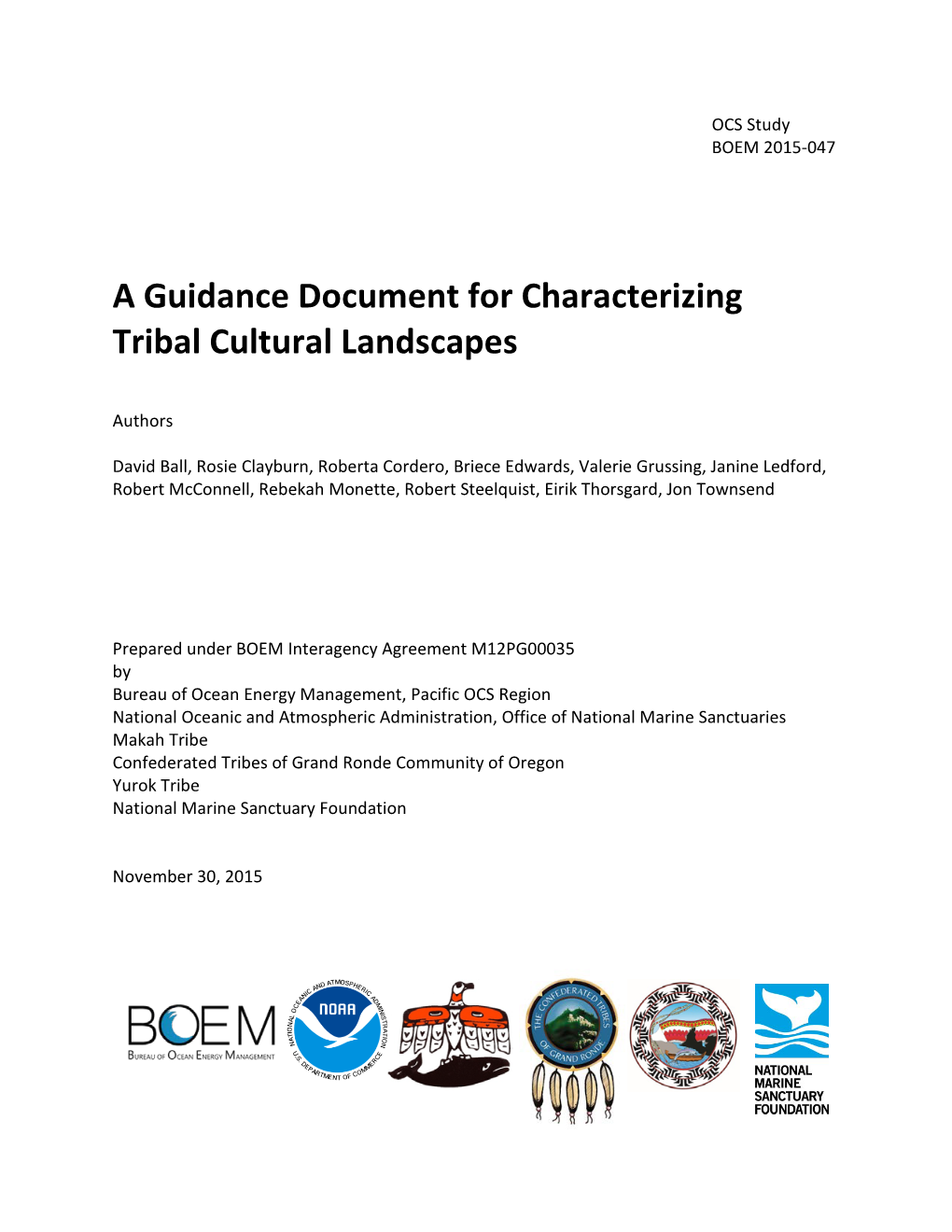 Characterizing Tribal Cultural Landscapes