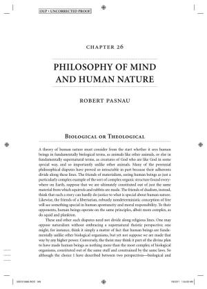 Philosophy of Mind and Human Nature
