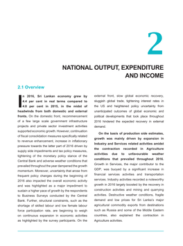 National Output, Expenditure and Income