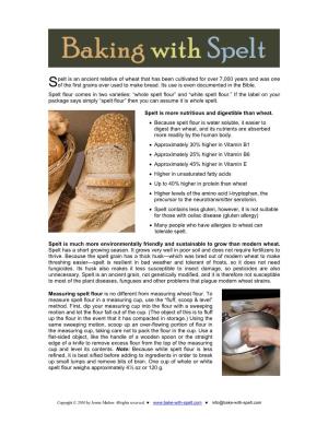 Baking with Spelt