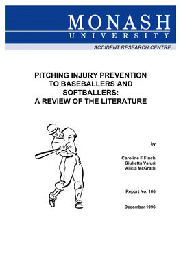Pitching Injury Prevention to Baseballers and Softballers: a Review of the Literature