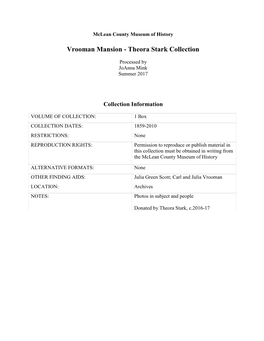 Vrooman Mansion - Theora Stark Collection