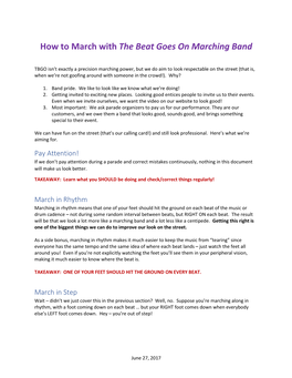 How to March with the Beat Goes on Marching Band