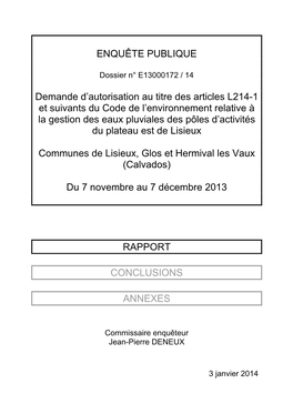 Lisieux 1 Rapport