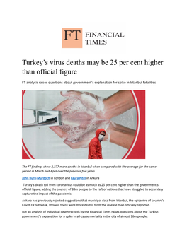 Turkey's Virus Deaths May Be 25 Per Cent Higher Than Official Figure
