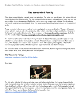 The Woodwind Family