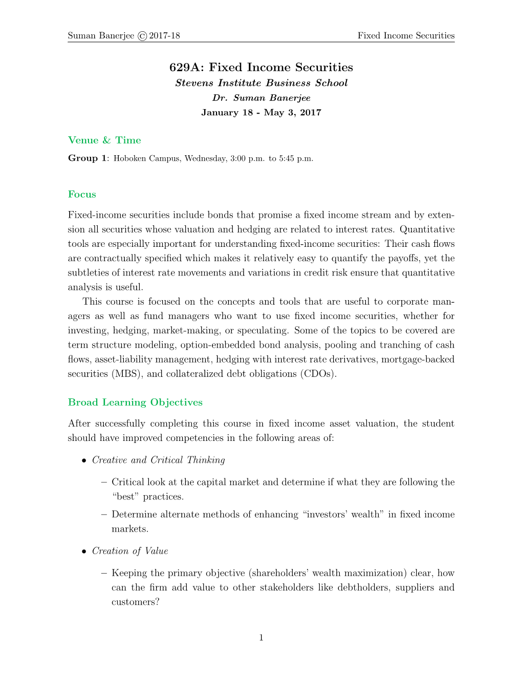 Fixed Income Securities