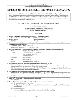Notices of Supplemental Proposed Rulemaking NOTICES of SUPPLEMENTAL PROPOSED RULEMAKING