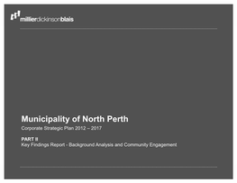 Municipality of North Perth Corporate Strategic Plan 2012 – 2017