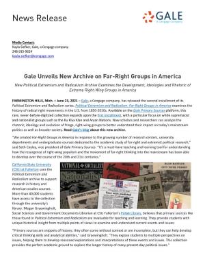 Gale Unveils New Archive on Far-Right Groups in America
