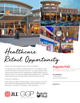 Healthcare Retail Opportunity