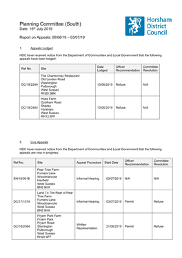 Planning Committee (South) Date: 16Th July 2019