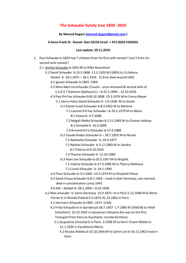 The Schauder Family Tree 1830 -2010