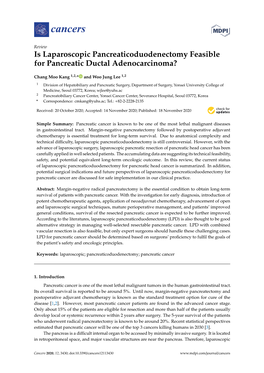 Is Laparoscopic Pancreaticoduodenectomy Feasible for Pancreatic Ductal Adenocarcinoma?