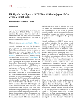 US Signals Intelligence (SIGINT) Activities in Japan 1945 – 2015: a Visual Guide