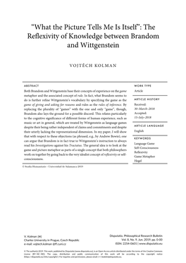 The Reflexivity of Knowledge Between Brandom and Wittgenstein