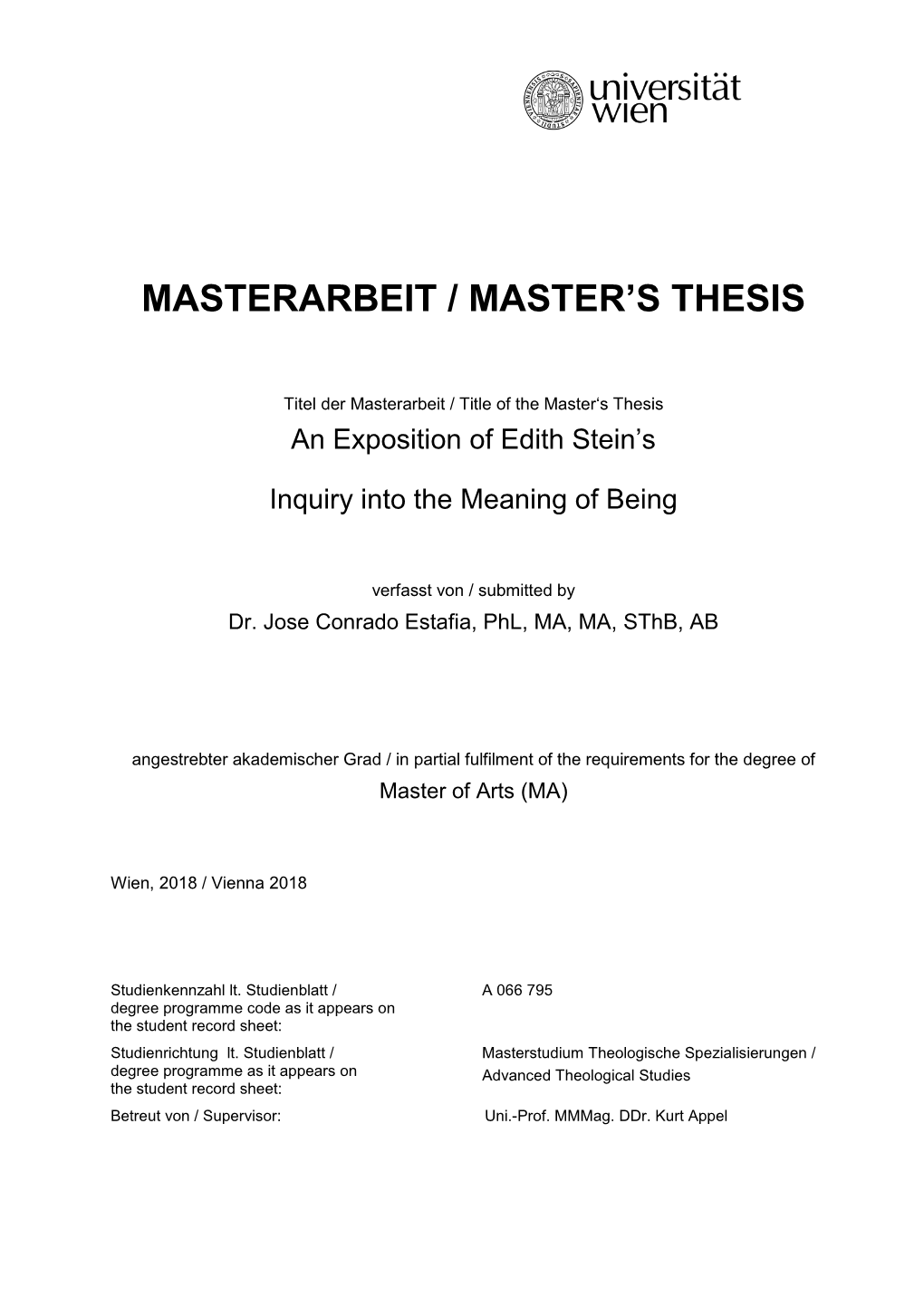 Masterarbeit / Master's Thesis