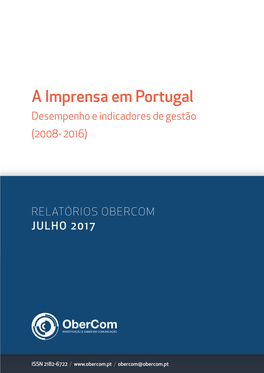 A Imprensa Em Portugal Desempenho E Indicadores De Gestão (2008- 2016)