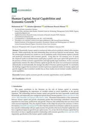 Human Capital, Social Capabilities and Economic Growth †