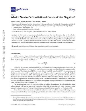 What If Newton's Gravitational Constant Was Negative?