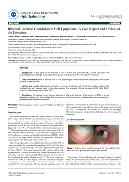 Bilateral Lacrimal Gland Mantle Cell Lymphoma: a Case Report and Review of the Literature