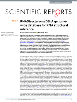 A Genome-Wide Database for RNA Structural Inference