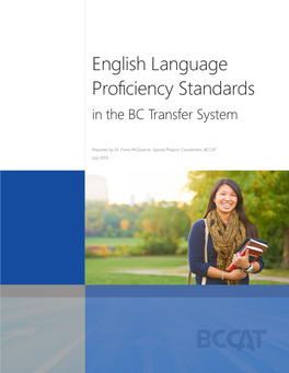 English Language Proficiency Standards in the BC Transfer System