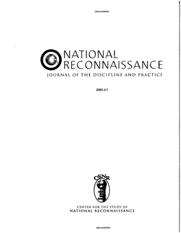National Reconnaissance: Journal of the Discipline and Practice, 2005-C1, Pp