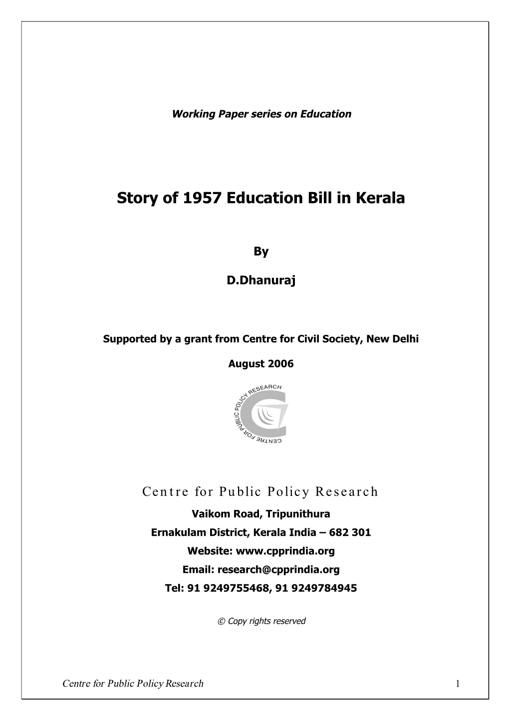 Story of 1957 Education Bill in Kerala