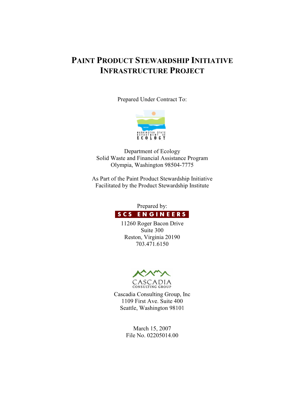 Paint Stewardship Infrastructure Report