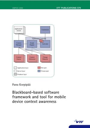 Blackboard-Based Software Framework and Tool for Mobile Device Context Awareness Panu Korpipää Panu