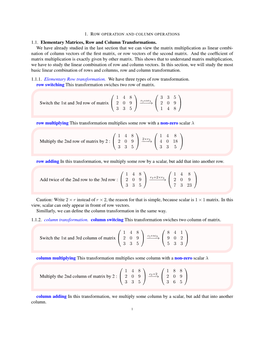 1.1. Elementary Matrices, Row and Column Transformations. We Have