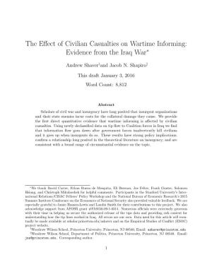 The Effect of Civilian Casualties on Wartime Informing: Evidence From