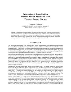 International Space Station Attitude Motion Associated with Flywheel Energy Storage
