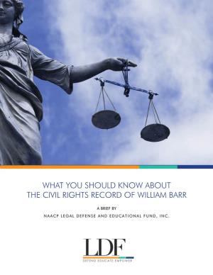 What You Should Know About the Civil Rights Record of William Barr