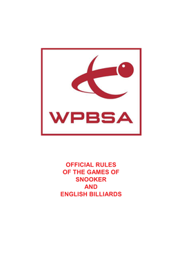 Official Rules of the Games of Snooker and English Billiards