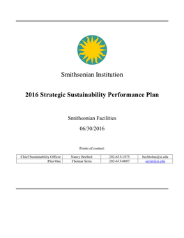 2016 Strategic Sustainability Performance Plan
