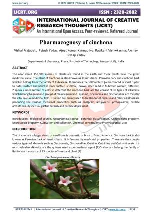 Pharmacognosy of Cinchona