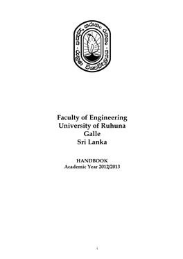 Faculty of Engineering University of Ruhuna Galle Sri Lanka