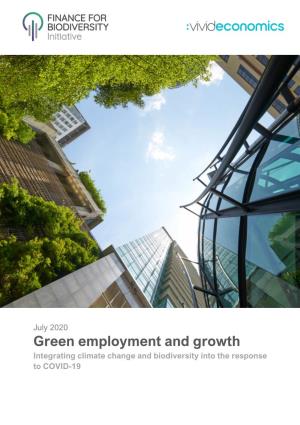 Green Employment and Growth Integrating Climate Change and Biodiversity Into the Response to COVID-19