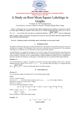 A Study on Root Mean Square Labelings in Graphs *P