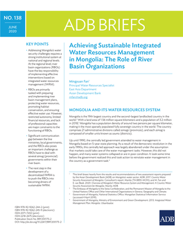The Role of River Basin Organizations