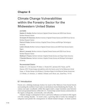 Climate Change Vulnerabilities Within the Forestry Sector for the Midwestern United States