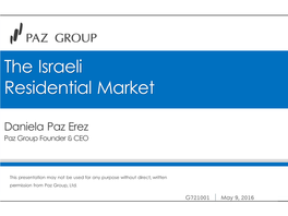 The Israeli Residential Market
