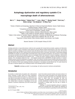 Autophagy Dysfunction and Regulatory Cystatin C in Macrophage Death of Atherosclerosis