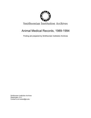 Animal Medical Records, 1989-1994