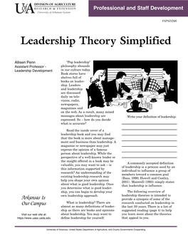 Leadership Theory Simplified